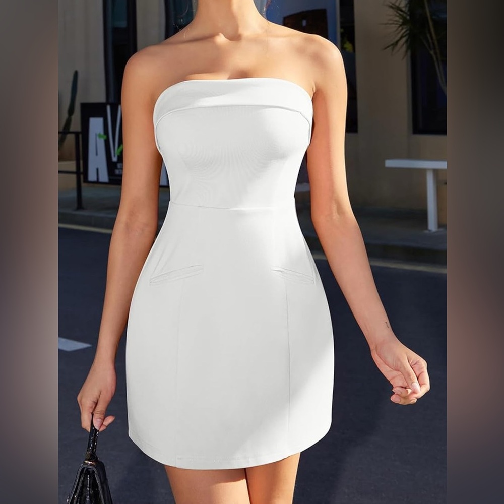 NWOT Elegant White Strapless Dress